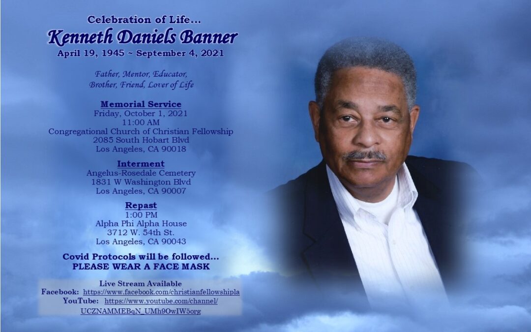 Kenneth Daniels Banner Celebration of Life October 1, 2021, 11 AM