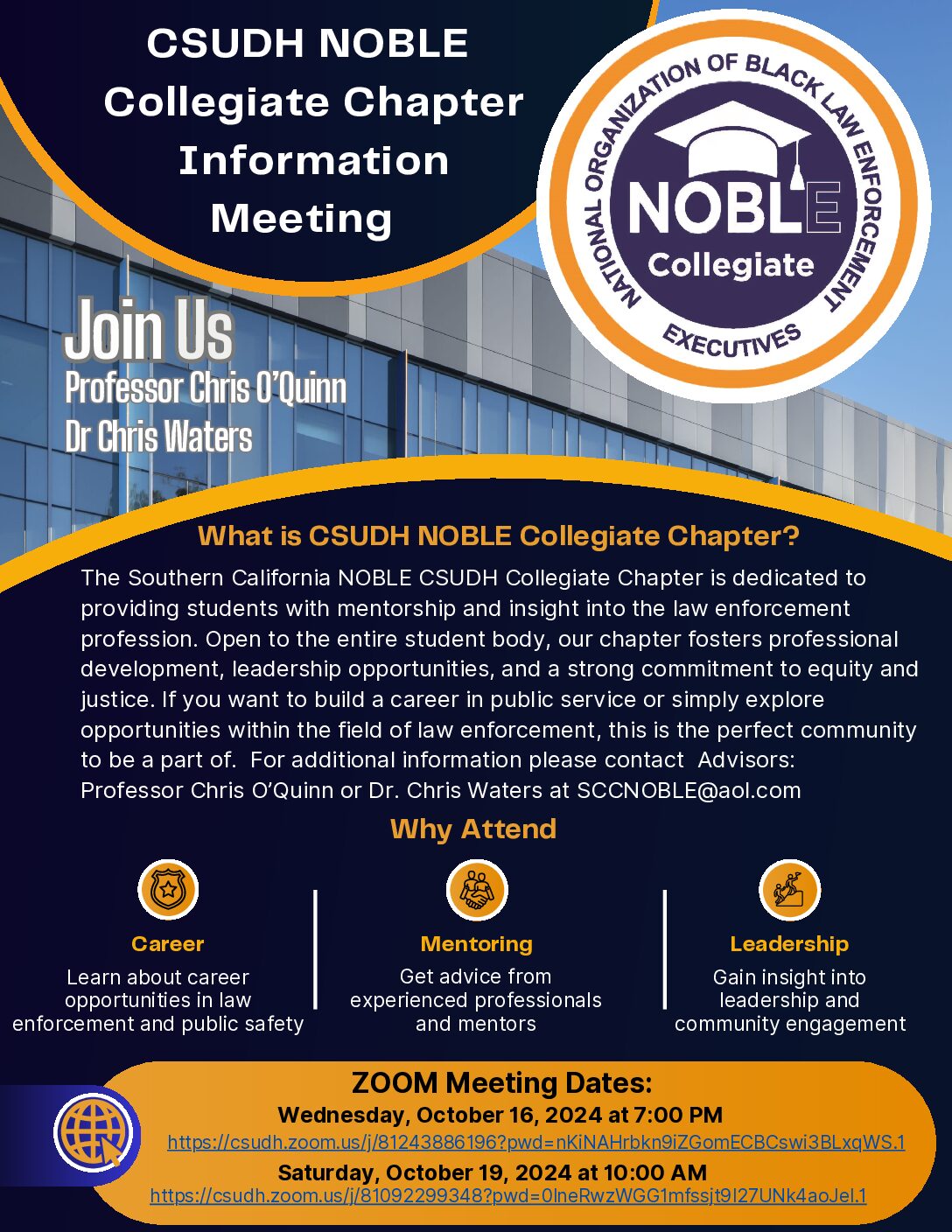 CSUDH NOBLE Collegiate Chapter Information Meeting